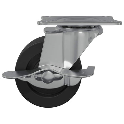 Caster 2 pcs Black and silver 50.7 x 50.7 x 24.4 mm