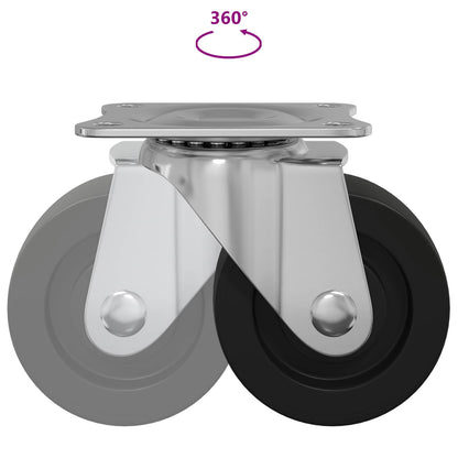 Swivel Castor 2 pcs Silver 60 x 60 x 50 mm Iron and nylon