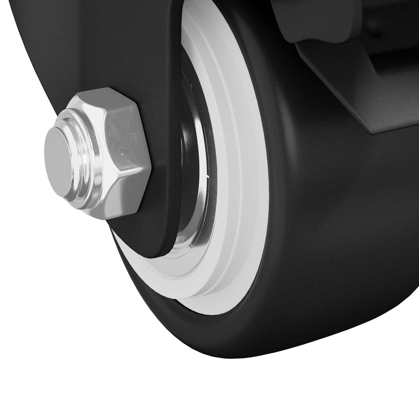 Casters 2 pcs Black M6 x 37 mm Iron and Nylon
