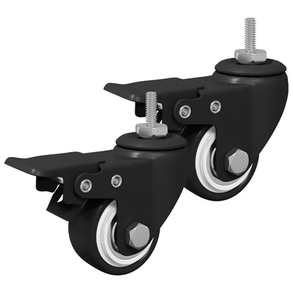 Casters 2 pcs Black M6 x 37 mm Iron and Nylon