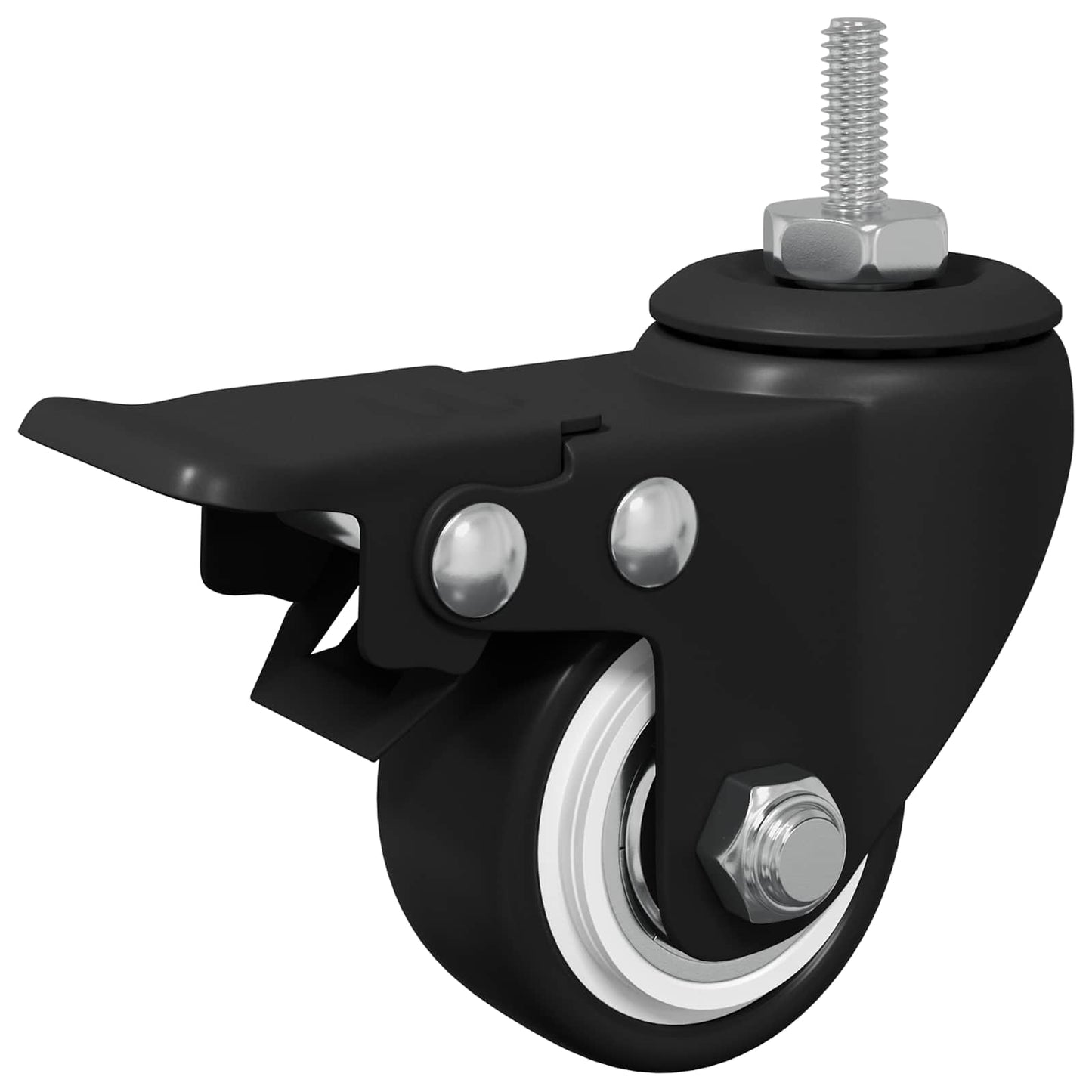 Casters 2 pcs Black M6 x 37 mm Iron and Nylon