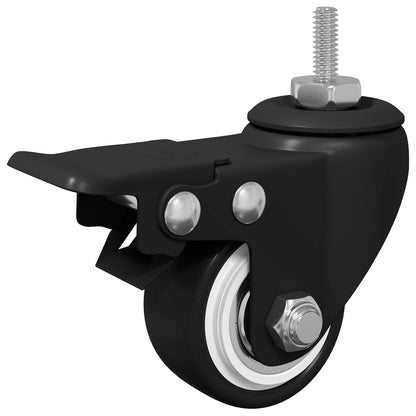 Casters 2 pcs Black M6 x 37 mm Iron and Nylon