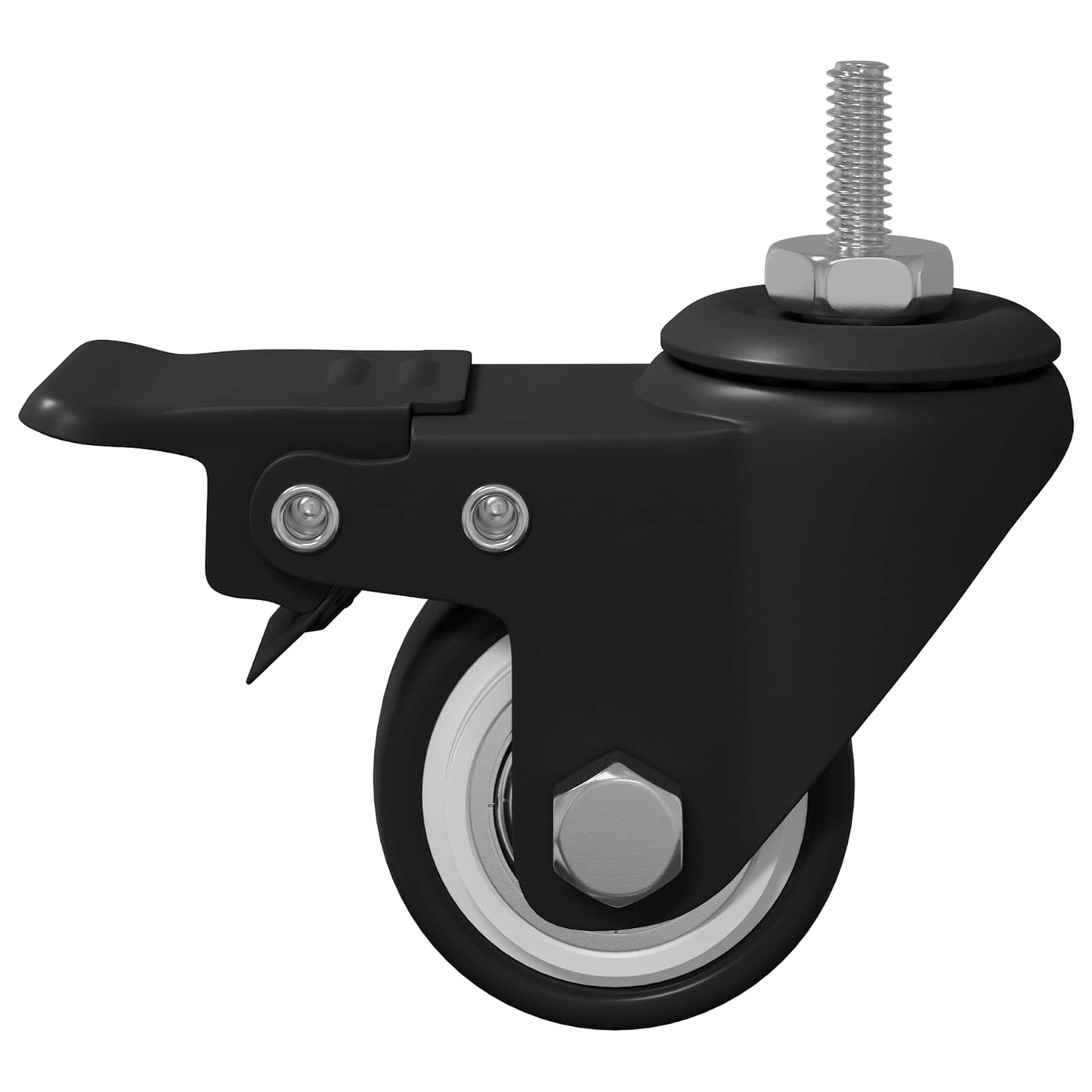Casters 2 pcs Black M6 x 37 mm Iron and Nylon