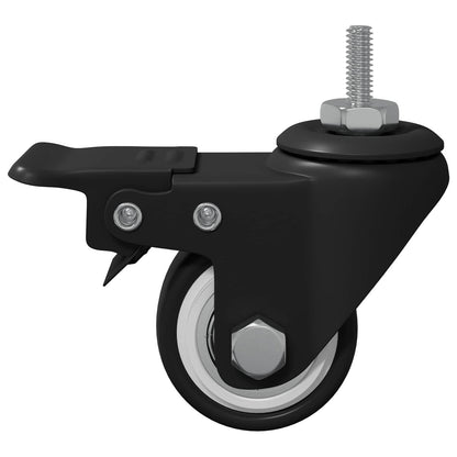 Casters 2 pcs Black M6 x 37 mm Iron and Nylon