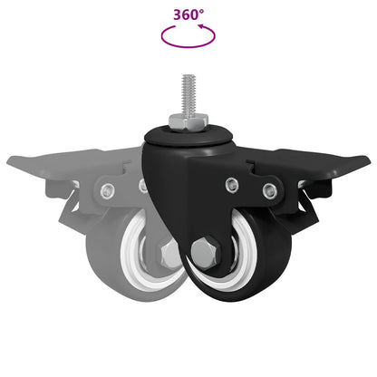 Casters 2 pcs Black M6 x 37 mm Iron and Nylon