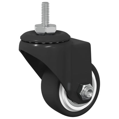 Swivel Castor 2 pcs Black 40.4 x 40.4 x 19.7 mm Iron and nylon