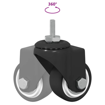 Swivel Castor 2 pcs Black 40.4 x 40.4 x 19.7 mm Iron and nylon