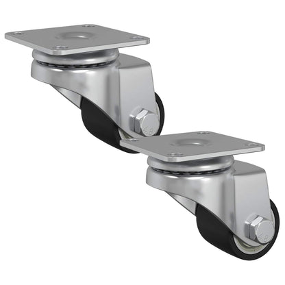 Caster 2 pcs Silver 44.1 x 44.1 x 1.95 mm Nylon