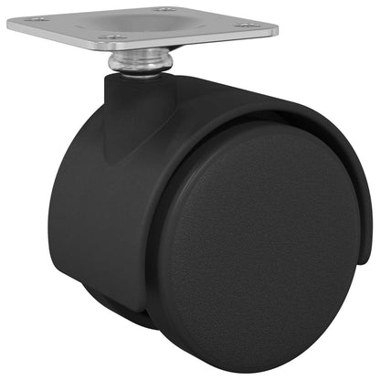 Swivel Castor 2 pcs Black 39.5 x 39.5 x 37.8 mm Iron and PP