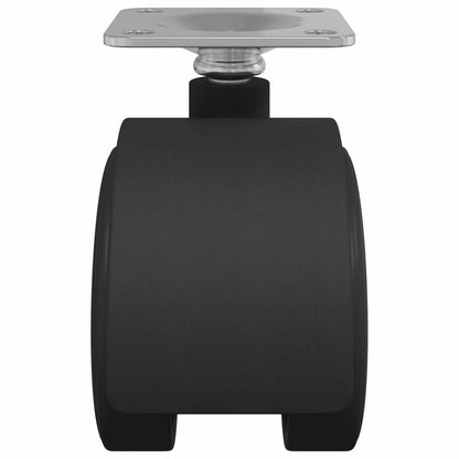 Swivel Castor 2 pcs Black 39.5 x 39.5 x 37.8 mm Iron and PP