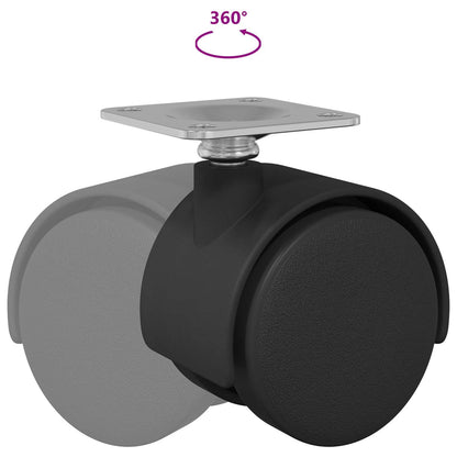 Swivel Castor 12 pcs Black 39.5 x 39.5 x 37.8 mm Iron and PP