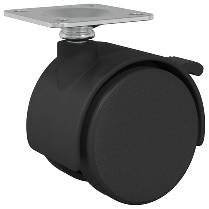 Castor 2 pcs Black 39.5 x 39.5 x 37.8 mm Iron and Polypropylene