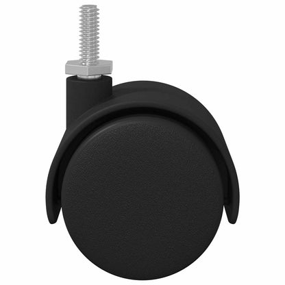 Casters 2 pcs Black 40.1 x 37.8 mm PP and Iron
