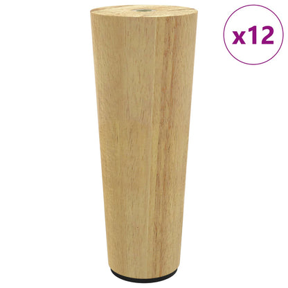 Furniture Feet 12 pcs Brown Ø 44 x 100 mm Solid Eucalyptus Wood
