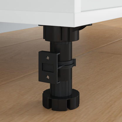 Furniture Feet Adjustable 12 pcs Black 46 x 46 x 128 mm PP