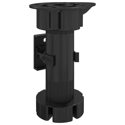 Furniture Feet Adjustable 12 pcs Black 46 x 46 x 128 mm PP