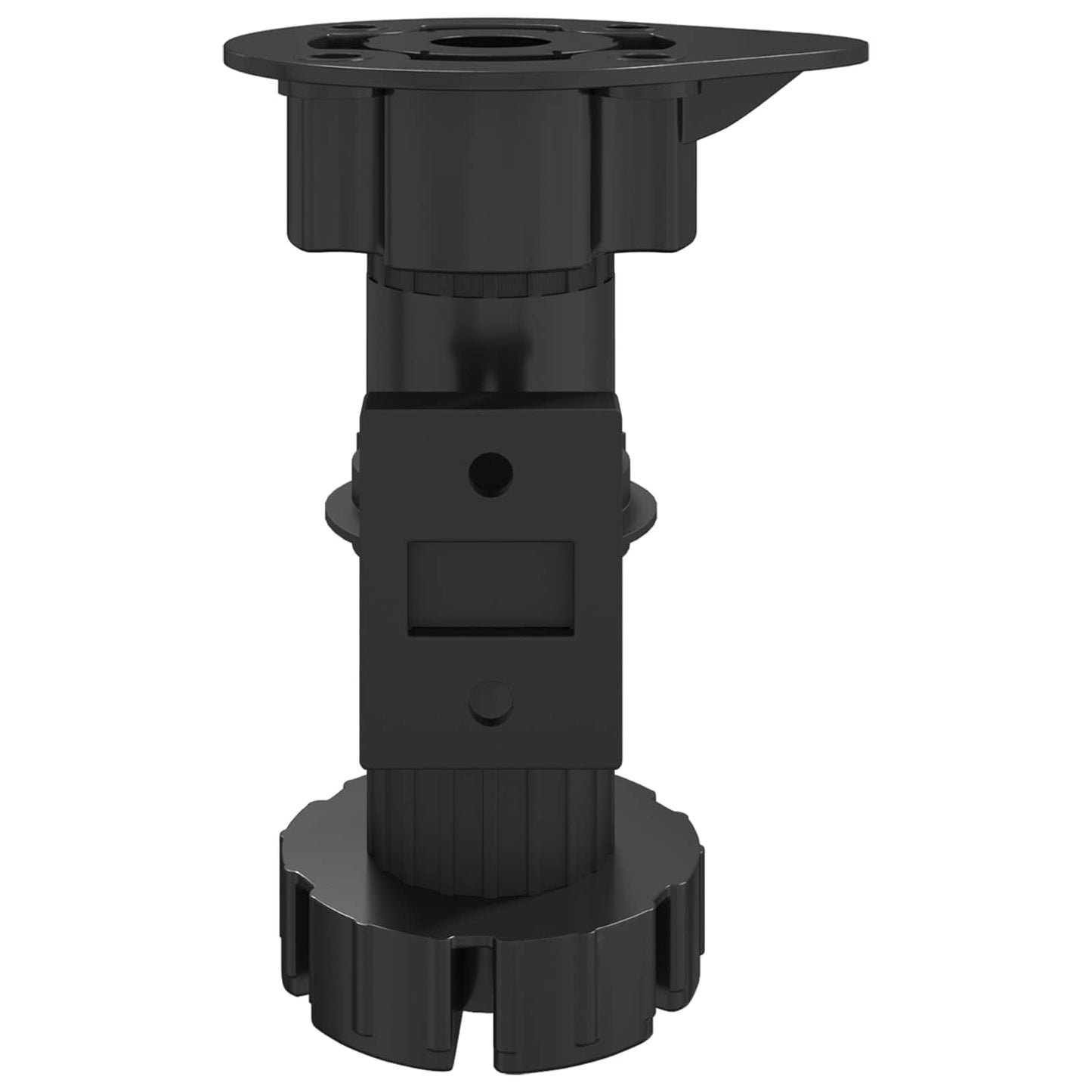 Furniture Feet Adjustable 12 pcs Black 46 x 46 x 128 mm PP
