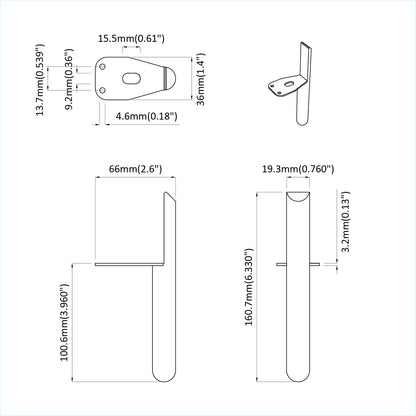 Furniture Feet 12 pcs Black 66 x 36 x 160 mm Iron