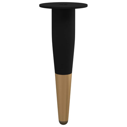 Furniture Feet 2 pcs Black and Gold Ø 40 x 98 mm Iron