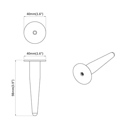 Standing Feet 2 pcs Gold 98 x 40 mm Iron