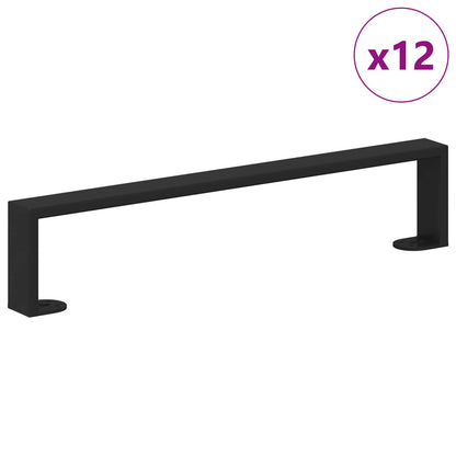Furniture Feet 12 pcs Black 481 x 40.5 x 100 mm Iron