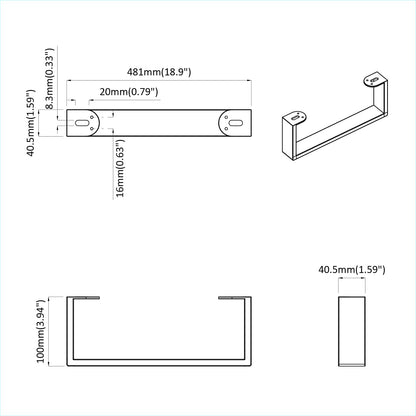 Furniture Feet 12 pcs Black 481 x 40.5 x 100 mm Iron