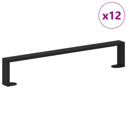 Furniture Feet 12 pcs Black 546 x 40.5 x 100 mm Iron