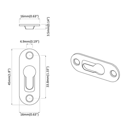 Keyhole Hanger 3673 pcs Silver 45 x 16 x 3.5 mm Iron