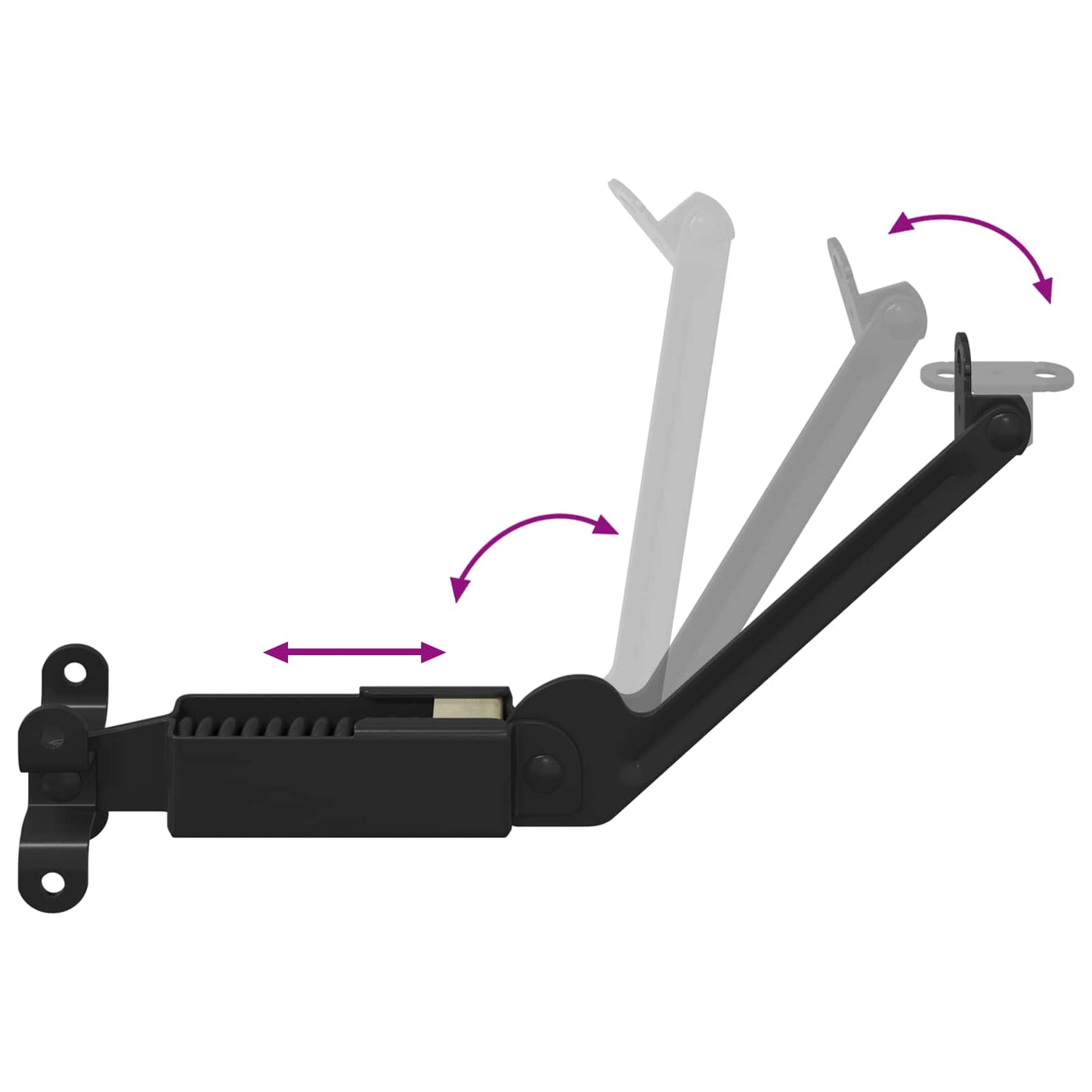 Lid Support Hinge 2 pcs Black 192 x 32 x 50 mm Steel