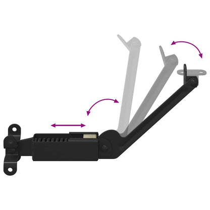 Lid Support Hinge 2 pcs Black 192 x 32 x 50 mm Steel