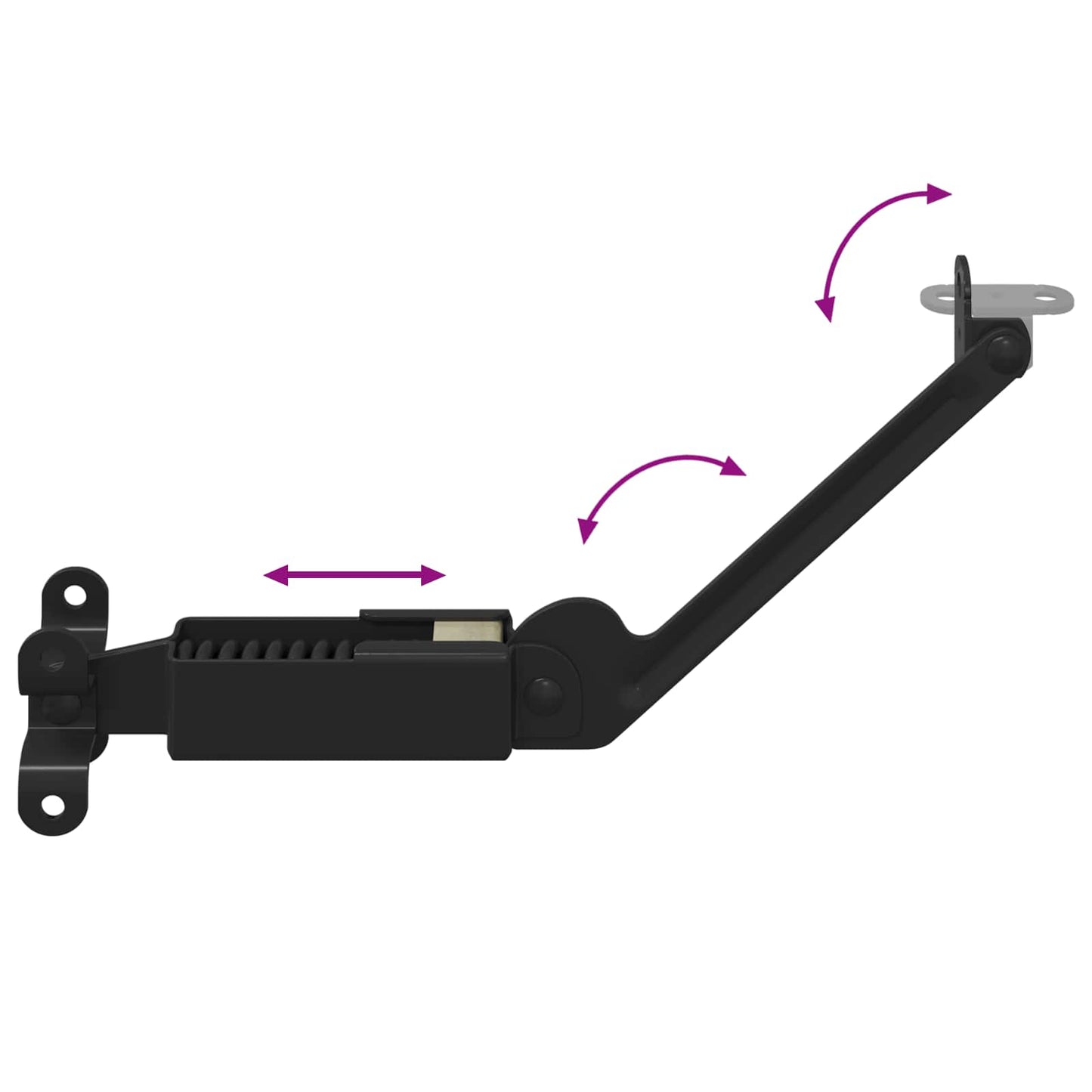 Lid Support Hinge 12 pcs Black 192 x 32 x 50 mm Steel