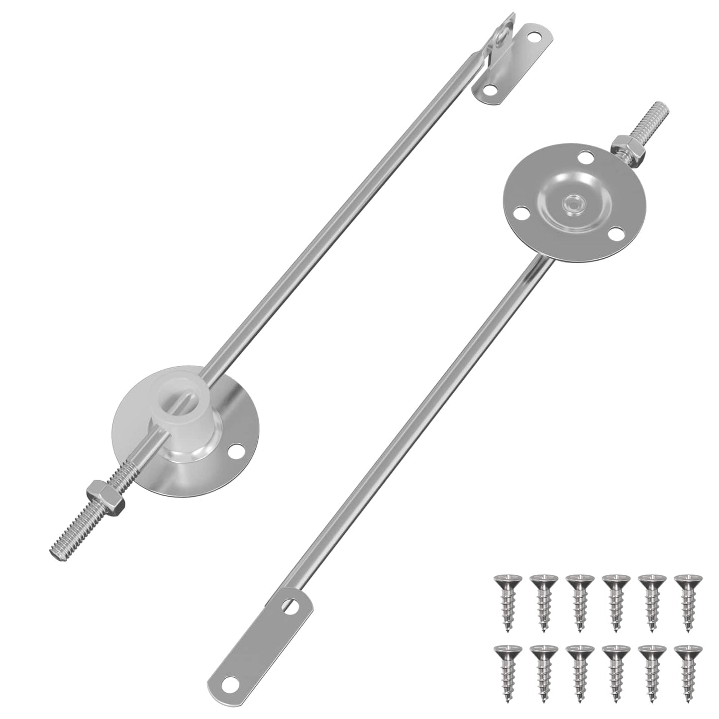 Lid Support Hinge 2 pcs Silver 194 x 36 x 18 mm Iron
