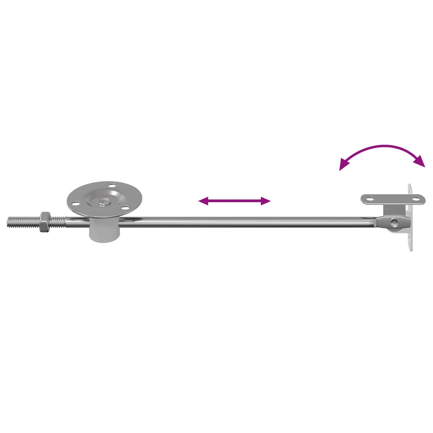 Lid Support Hinge 2 pcs Silver 194 x 36 x 18 mm Iron