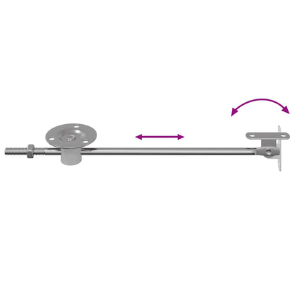 Lid Support Hinge 2 pcs Silver 194 x 36 x 18 mm Iron