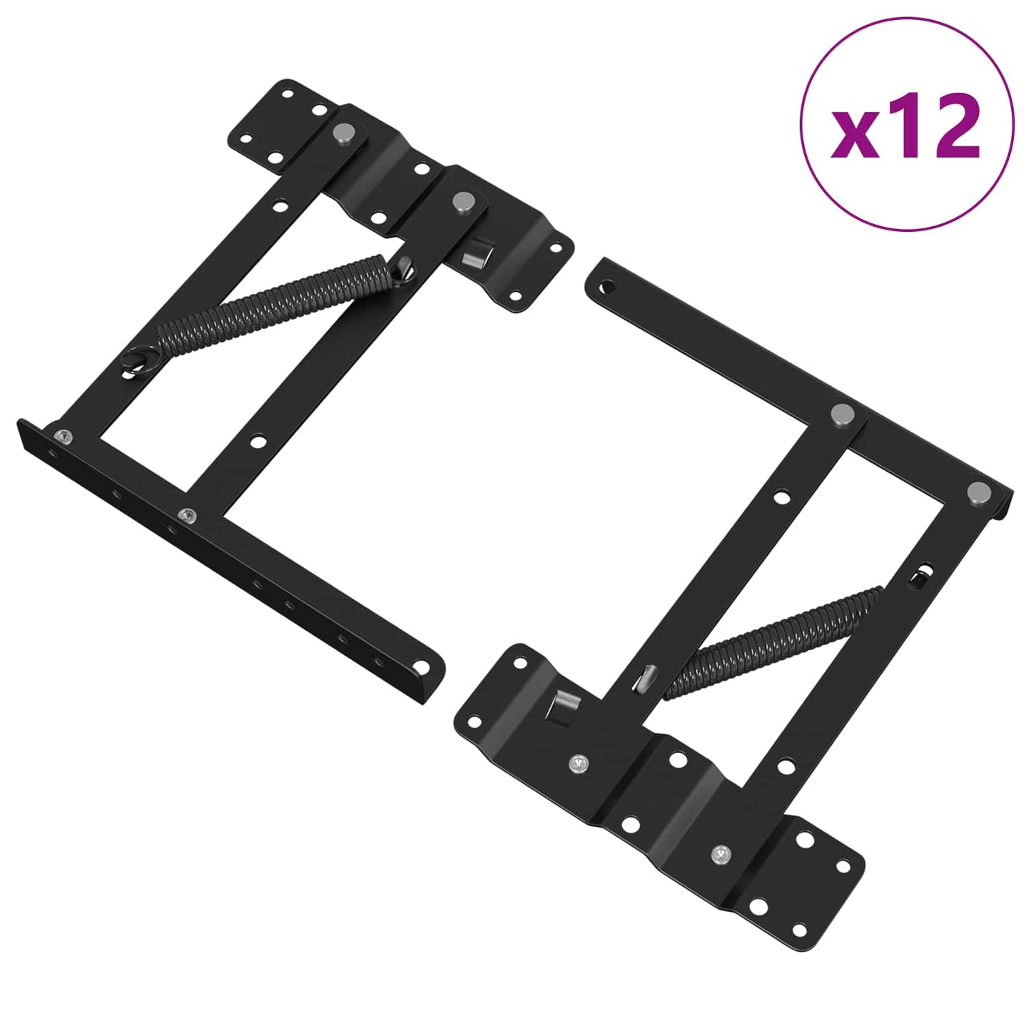 Bed Lift Mechanism 12 pcs Black 340 x 95 x 40 mm Iron