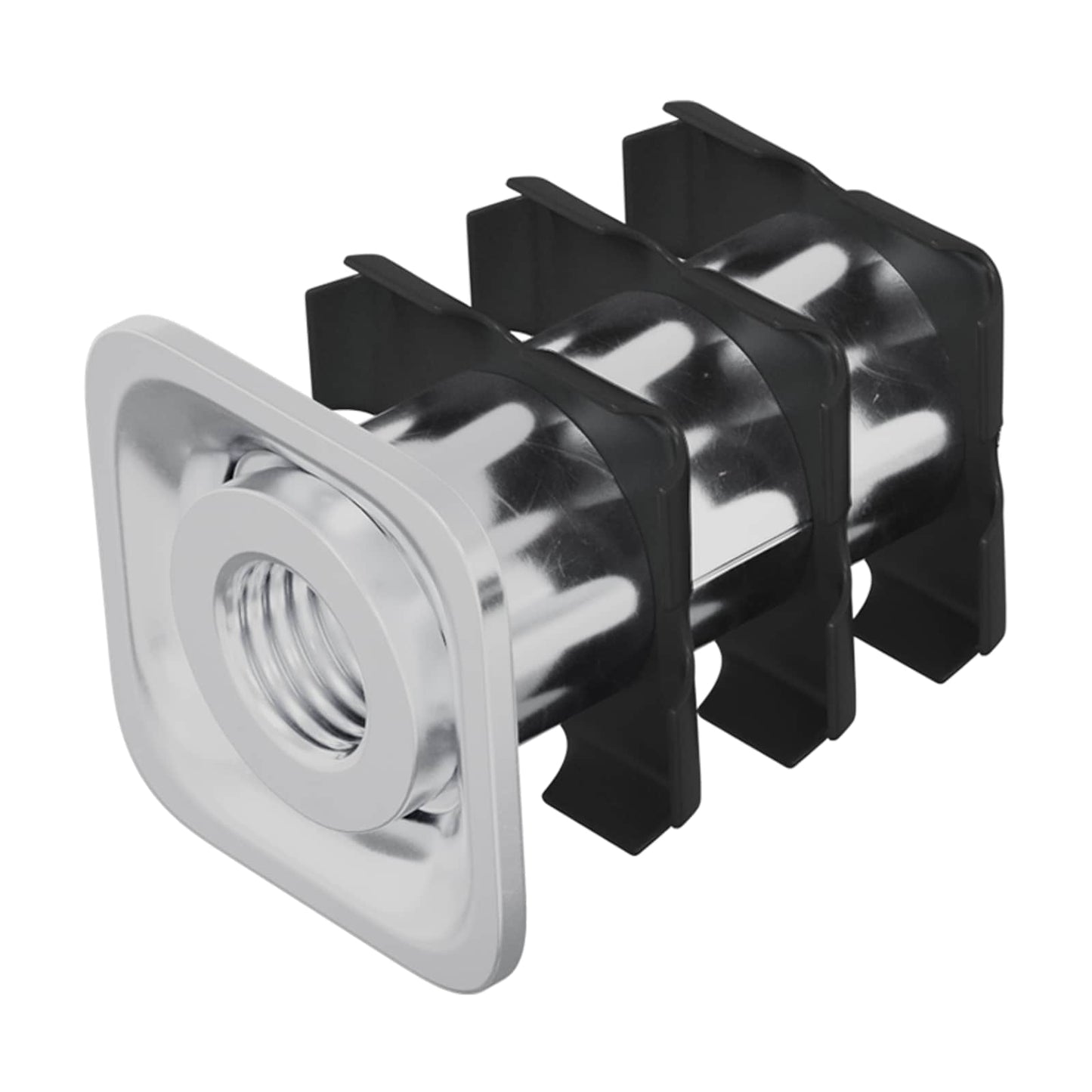 Threaded Tube Insert 12 pcs Black and Silver Galvanised Steel