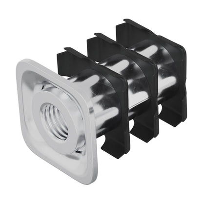 Threaded Tube Insert 12 pcs Black and Silver Galvanised Steel