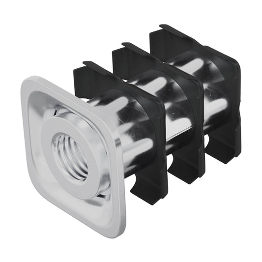 Threaded Tube Insert 12 pcs Black and Silver Galvanised Steel