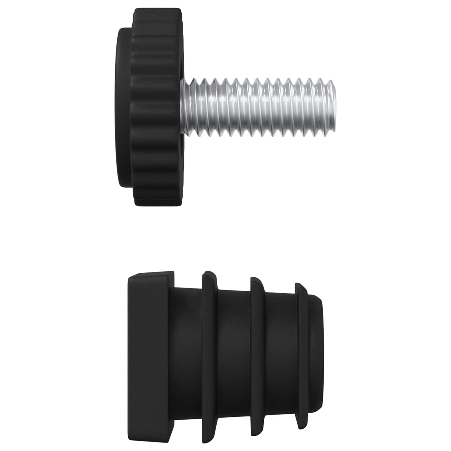 Furniture Levelers Adjustable 2 pcs Black M6 PP