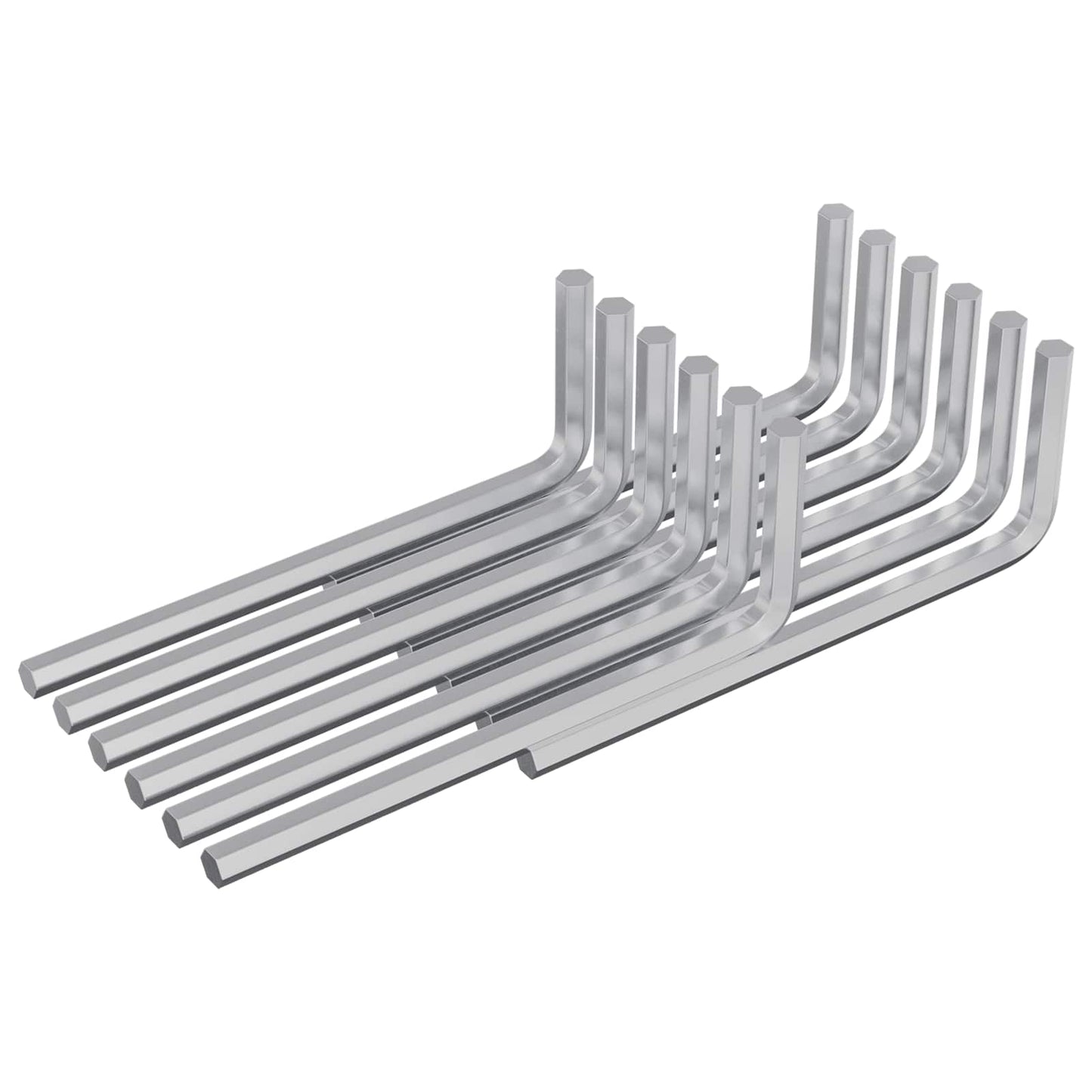 Hex Key 12 pcs Silver 20 x 52 mm Steel