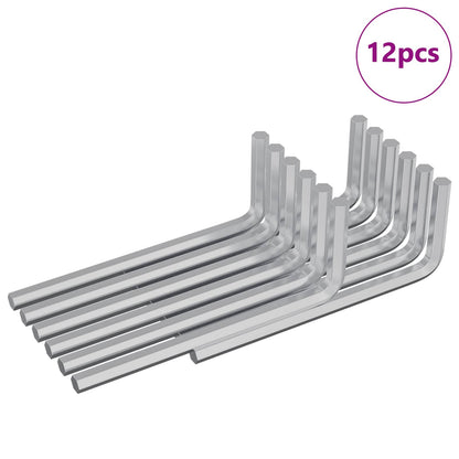 Hex Key 12 pcs Silver 22 x 66 mm Steel