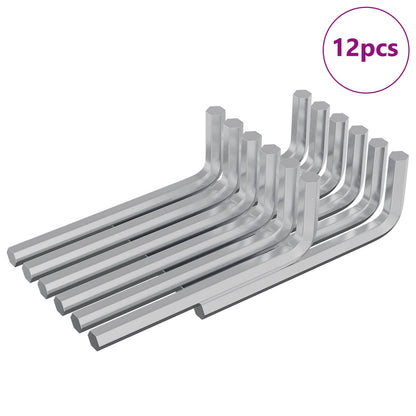 Hex Key 12 pcs Silver 32 x 86 mm Steel