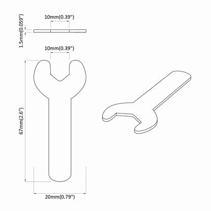 Spanner 12 pcs Silver 10 mm Iron