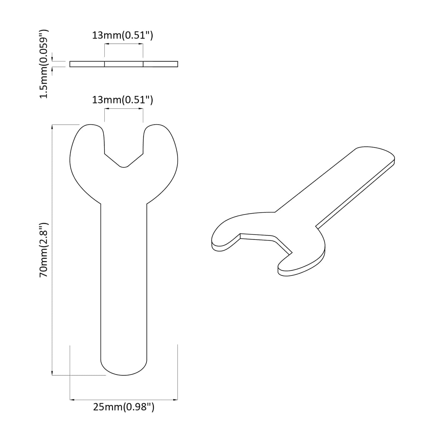 Spanner 1593 pcs Silver 13 mm Iron