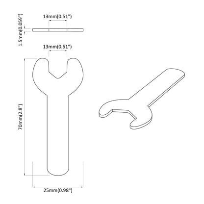 Spanner 1593 pcs Silver 13 mm Iron