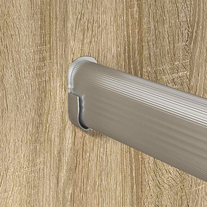 Closet Rod 2 pcs Silver 264 x 15 x 29 mm Aluminium Alloy
