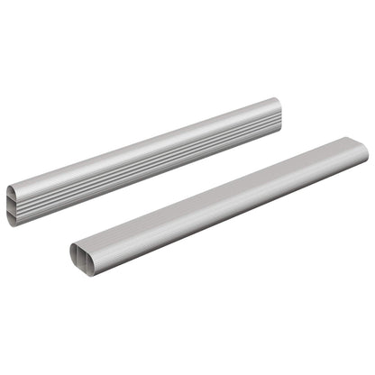 Closet Rod 2 pcs Silver 264 x 15 x 29 mm Aluminium Alloy