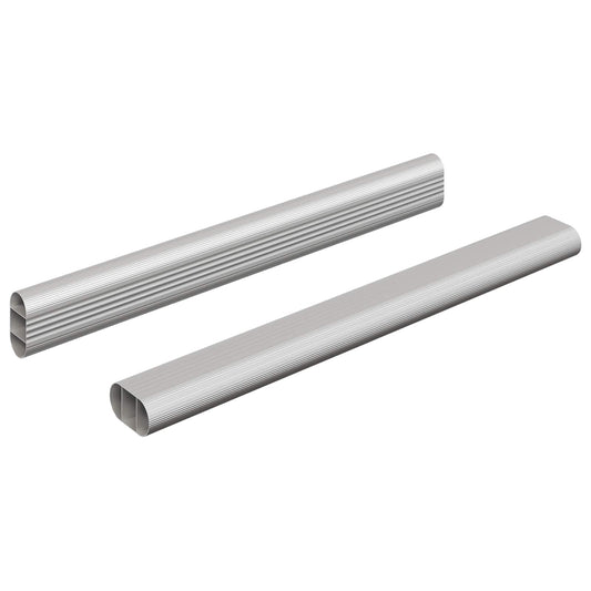 Closet Rod 2 pcs Silver 264 x 15 x 29 mm Aluminium Alloy