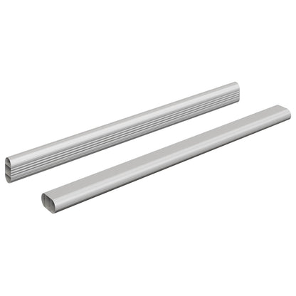 Closet Rod 2 pcs Silver 371.5 x 15 x 29 mm Aluminium Alloy