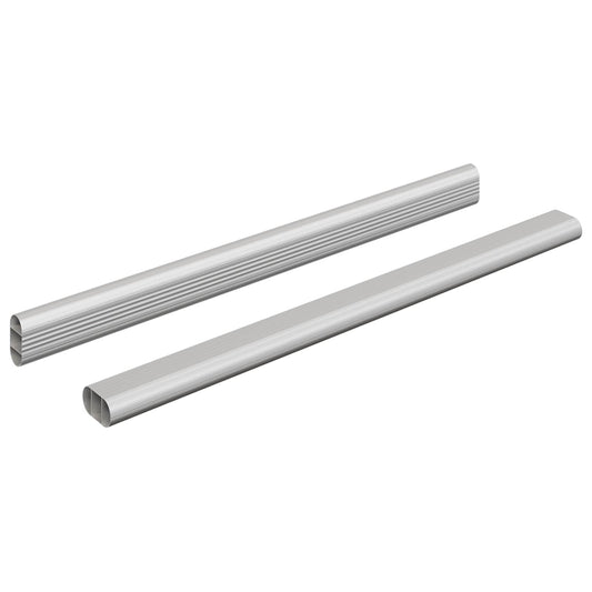 Closet Rod 2 pcs Silver 372 x 15 x 29 mm Aluminium Alloy